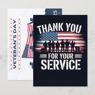 Danke für Ihren Dienst: Veterans Day 2025 Hol Feiertagspostkarte