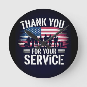 Danke für Ihren Dienst: Veterans Day 2025 Runde Wanduhr