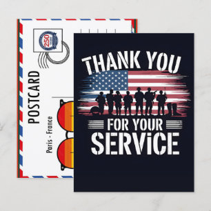 Danke für Ihren Dienst: Veterans Day 2026 Feiertagspostkarte