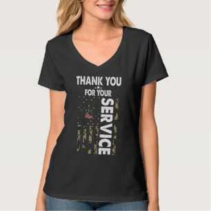 Danke für Ihren Dienst Vintage Amerikanische Flagg T-Shirt