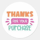 Danke für Ihren Einkauf - Aufkleber für kleine Unt (Vorderseite)