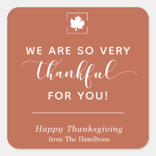 Danke für Ihren Erntedank Aufkleber in Rost