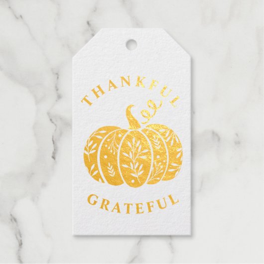 Danke für Ihren Erntedank Goldfoil Geschenkanhänger (Vorderseite)