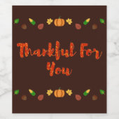 Danke für Ihren Erntedank Weinetikett (Einzelnes Label)