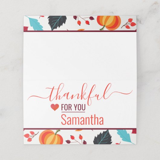 Danke für Ihren festlichen Erntedank Platzkarte (Außenseite Aufgefaltet)