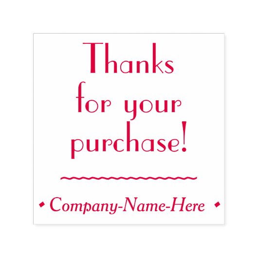 "Danke für Ihren Kauf!" und "Firmenname! Permastempel (Design)