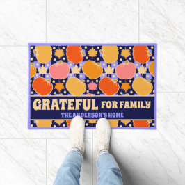 Danke für Individuelle Name Boho Blue Kariert Fußmatte