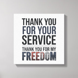 Danke für meine Freiheit Patrioten-Veteranen-Shirt Leinwanddruck