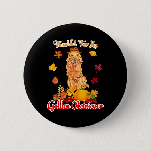 Danke für meine goldene Retriever Erntedank Pump Button (Vorderseite)