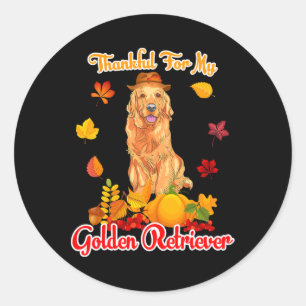 Danke für meine goldene Retriever Erntedank Pump Runder Aufkleber