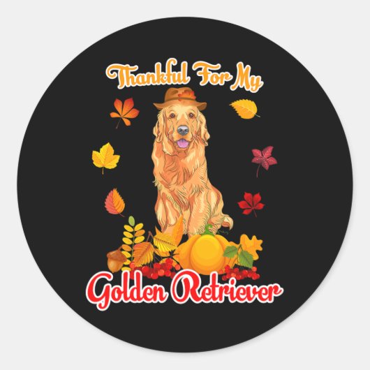 Danke für meine goldene Retriever Erntedank Pump Runder Aufkleber (Vorderseite)