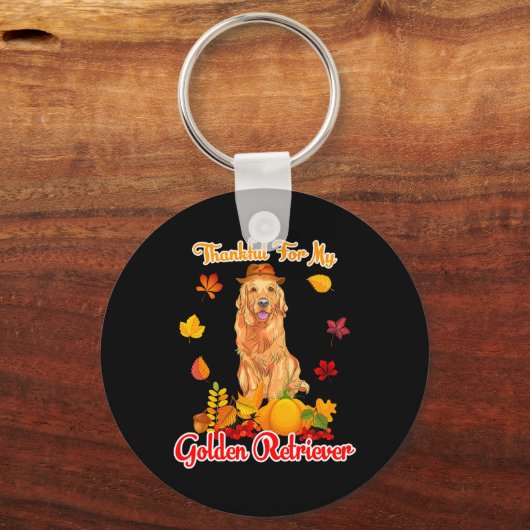 Danke für meine goldene Retriever Erntedank Pump Schlüsselanhänger (Vorderseite)