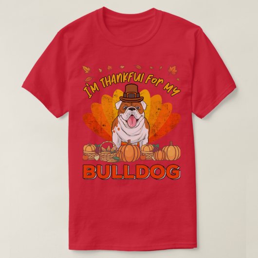 Danke für meinen englischen Bulldog-Erntedank T-Shirt (Design vorne)