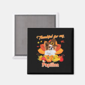 Danke für meinen Papillon Dog Erntedank ich Pump Magnet (Vorderseite/Rückseite)