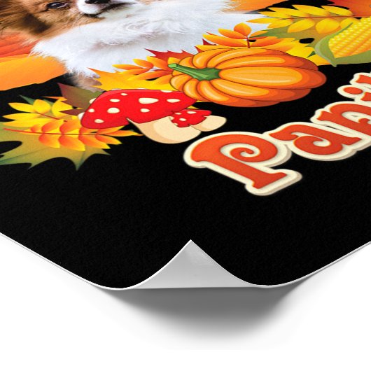 Danke für meinen Papillon Dog Erntedank ich Pump Poster (Ecke)