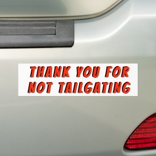 Danke für nicht Tailgating-Knallkörper-rotes Autoaufkleber (Auf Auto)
