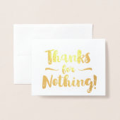 Danke für nichts Extravagant Folienkarte (Vorderseite mit Umschlag)