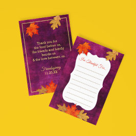 Danke für Plum Erntedank Platecards RSVP Karte