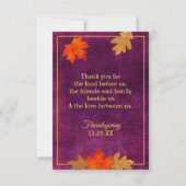 Danke für Plum Erntedank Platecards RSVP Karte (Vorderseite)