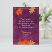 Danke für Plum Erntedank Platecards RSVP Karte (Stehend Vorderseite)