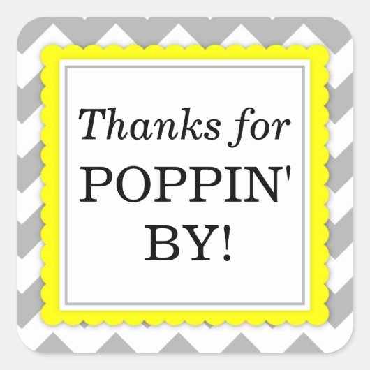 Danke für Poppin' By Square Aufkleber - Zickzack (Vorderseite)