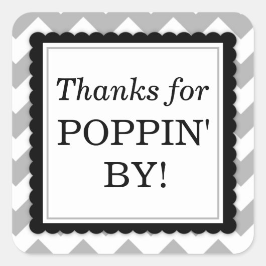 Danke für Poppin' By Square Aufkleber - Zickzack (Vorderseite)