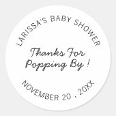 Danke für Poppin' by Verlobung Wedding Party Runder Aufkleber (Vorderseite)