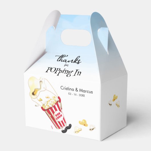 Danke für Poppin von Popcorn Hochzeit Geschenkschachtel (Vorderseite)