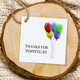 Danke für Popping By, Balloon Gift Tag, Popcorn Geschenkanhänger
