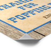 Danke für Popping By Cowboy Party Sign Poster (Ecke)