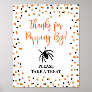 Danke für Popping By Halloween-Party Popcorn Sign Poster