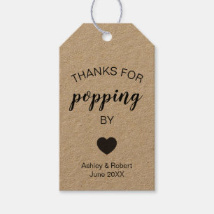 Danke für Popping By Popcorn Gastgeschenk Hochzeit Geschenkanhänger