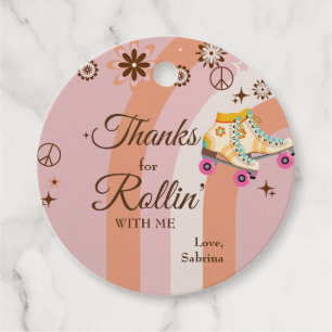 Danke für Rollin' With Me Roller Skate Geburtstag Geschenkanhänger