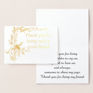 Danke für Sein Freund-Vintages Motiv mit Biene Folienkarte