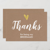 Danke für Sein meine Brautjungfern-Karte | (Vorne/Hinten)