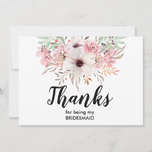 Danke für Sein meine Brautjungfern-Karte Blumen  