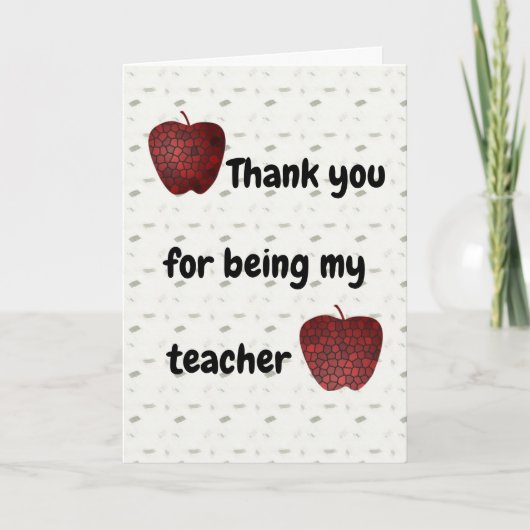Danke für Sein meine Lehrer-Mosaik-Rot-Äpfel (Vorderseite)