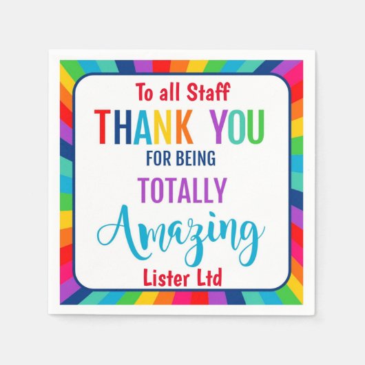 Danke für Sein total fantastisch Serviette (Vorderseite)