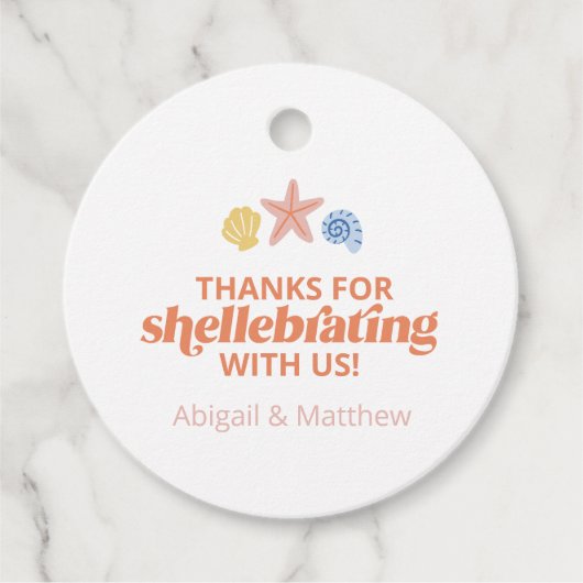 Danke für Shellabating Pastel Seashell Geschenkanhänger (Vorderseite)