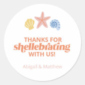 Danke für Shellabating Seashell Starfish Runder Aufkleber (Vorderseite)