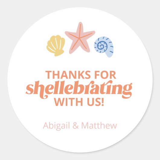 Danke für Shellabating Seashell Starfish Runder Aufkleber (Vorderseite)