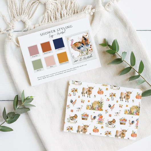 Danke für Sie | Farbe der Babydusche im Herbst Begleitkarte