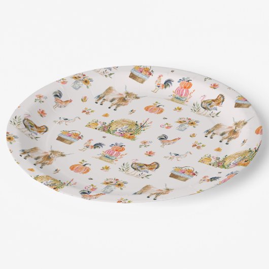 Danke für Sie | Herbstdusche Pappteller (Schrägansicht)