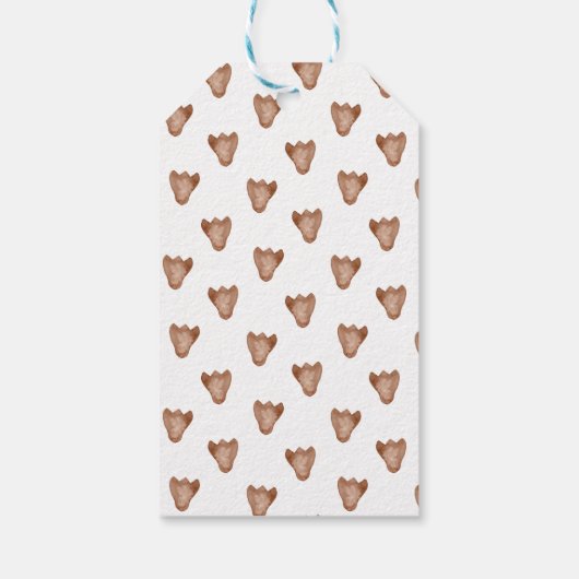 Danke für Stomping By Dinosaur Baby Shower Geschenkanhänger (Rückseite)