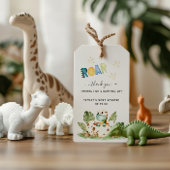 Danke für Stomping By Dinosaur Baby Shower Geschenkanhänger