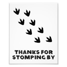 Danke für Stomping von Dinosaur Birthday Sign Fotodruck