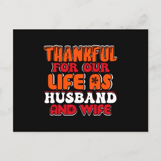 Danke für unser Leben als Mann und Ehefrau Postkarte (Vorderseite)