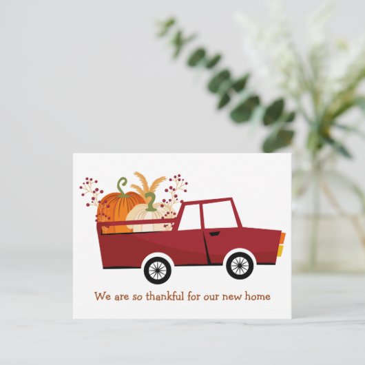 Danke für unseren neuen Zuhause Address Erntedank Postkarte (Stehend Vorderseite)