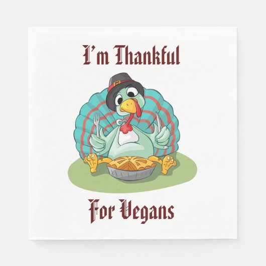 Danke für Vegans Erntedank Holiday Türkei Serviette (Vorderseite)