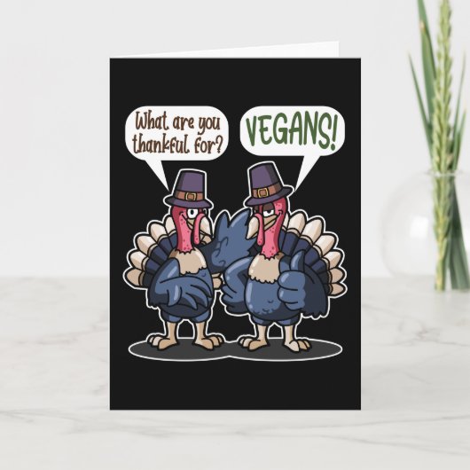 Danke für Vegans Funny Turkey Erntedank Geschenk Karte (Vorderseite)
